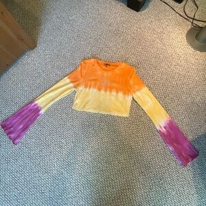 dELiA*s Tie Dye Rhinestone Peace Sign Cropped Tee